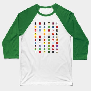 Minimalist Superheroes Baseball T-Shirt